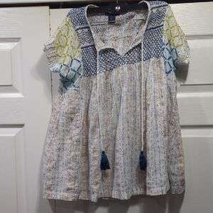 Rachel Roy Multicolor Boho Top with Tassels